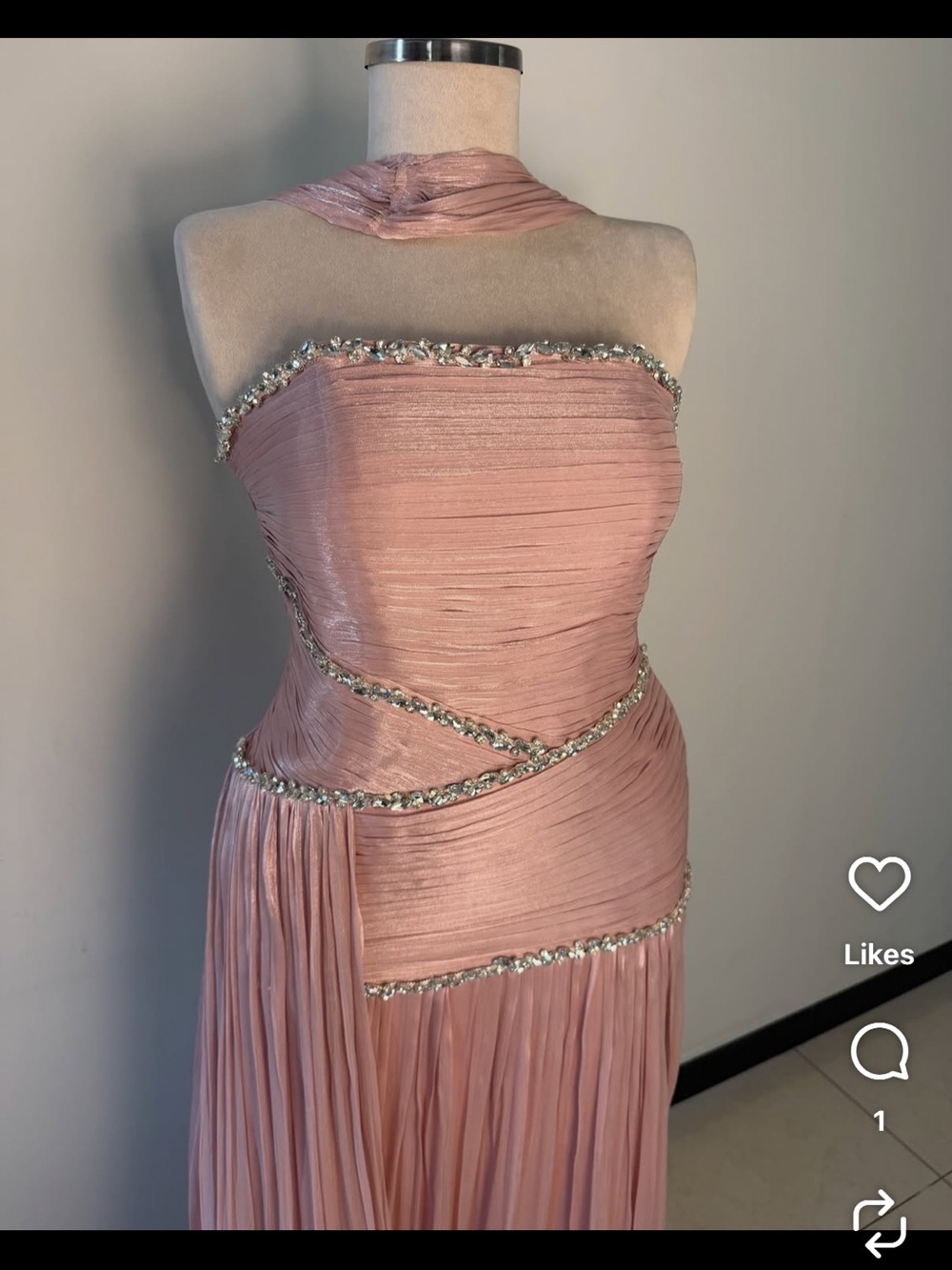 Blush Pink Strapless Evening Gown